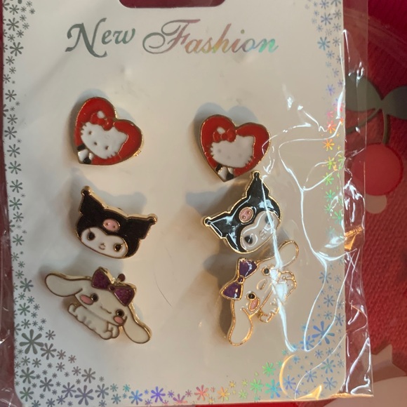 Hello Kitty Clear Bag earrings pen note pad - Picture 3 of 4